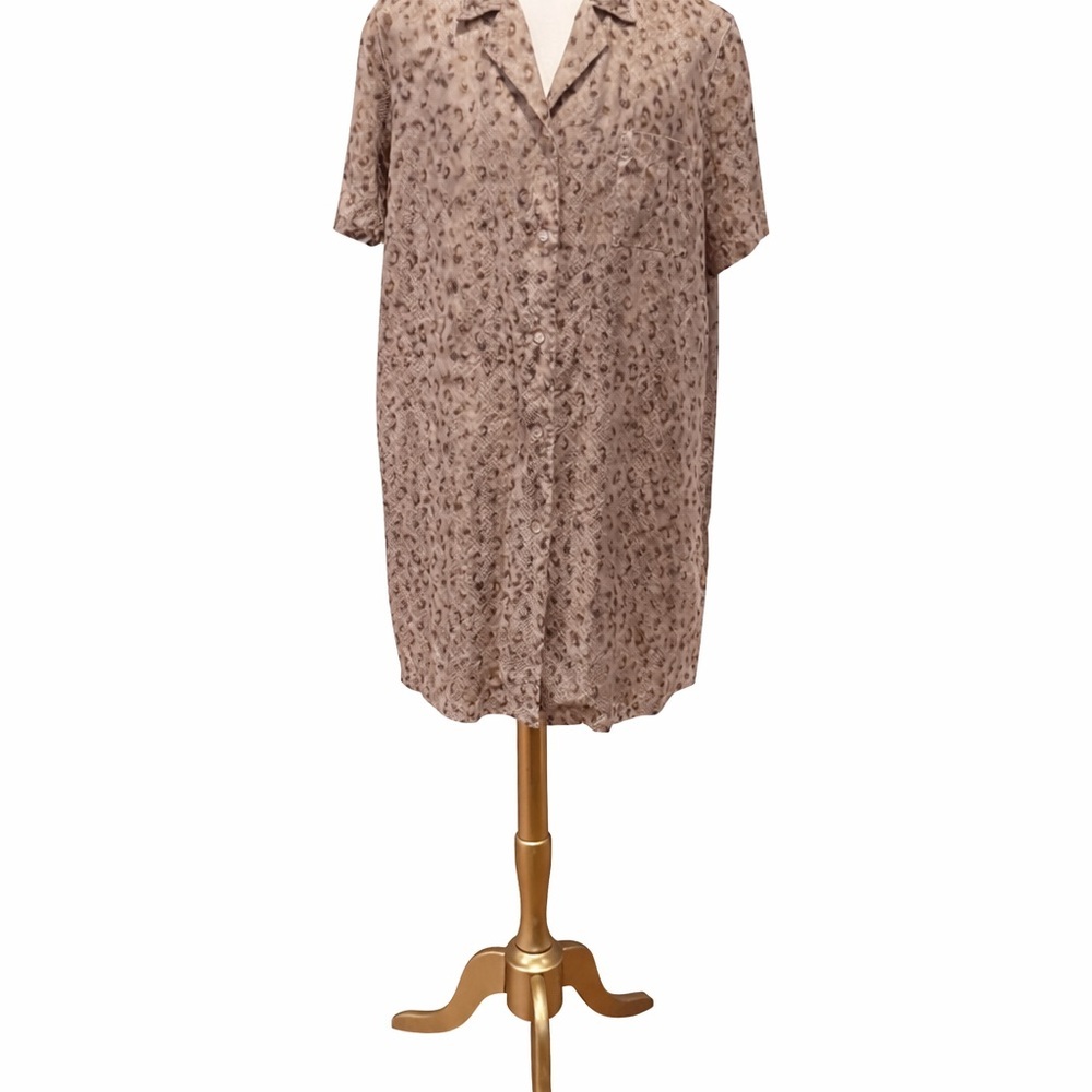 Vtg Judith Hart XXL 100% Silk Fine Sleepwear Pajama Shirt Nightgown Long Sleeve